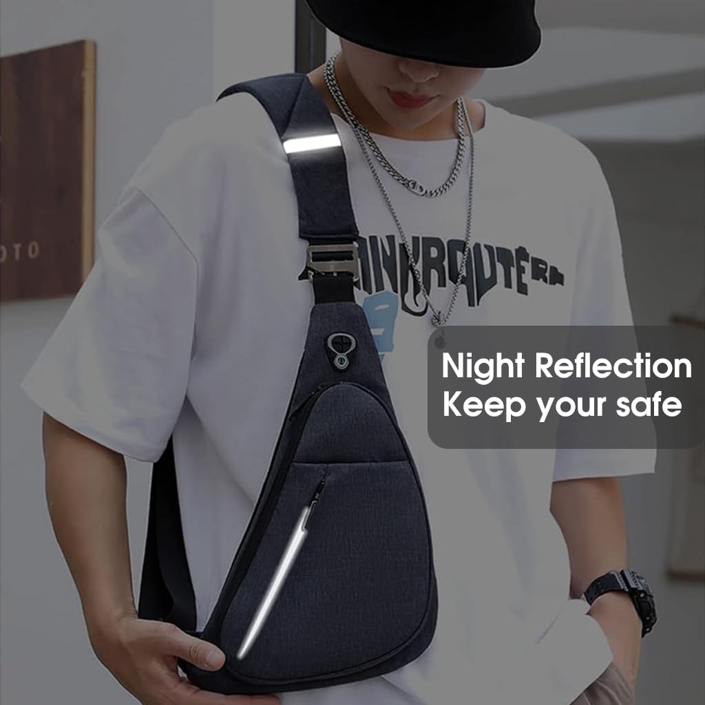 GUSTAVE Side Bag for Men with Waterproof Nylon Material and Adjustable Strap | Multi-Compartment Design for Travel