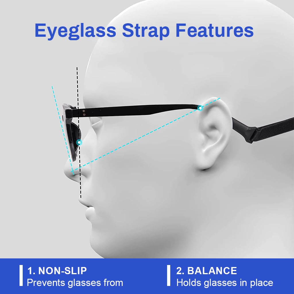 HASTHIP® 6PCS Kids Specs Holder Adjustable Eye Glasses Straps Spectacle Chain Elastic Anti-slip Strap No Tail Eyewear Retainer for Children