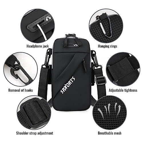 Optifit® Armband for Mobile Phone Running with Detachable Strap and Keychain Waterproof Multi Mini Sling Bag Reflective for 14 13 Large Capacity Arm Band Within 7in Mobile 3PCS