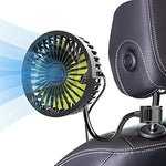 Verilux® USB Fan for Car Back Seat, Headrest Mounted 5V USB Mini Fan with 3 Speed, USB Fan with Flexible Arm, Switch Controller, USB fan for Baby, Back Seat Passengers, Plug and Play