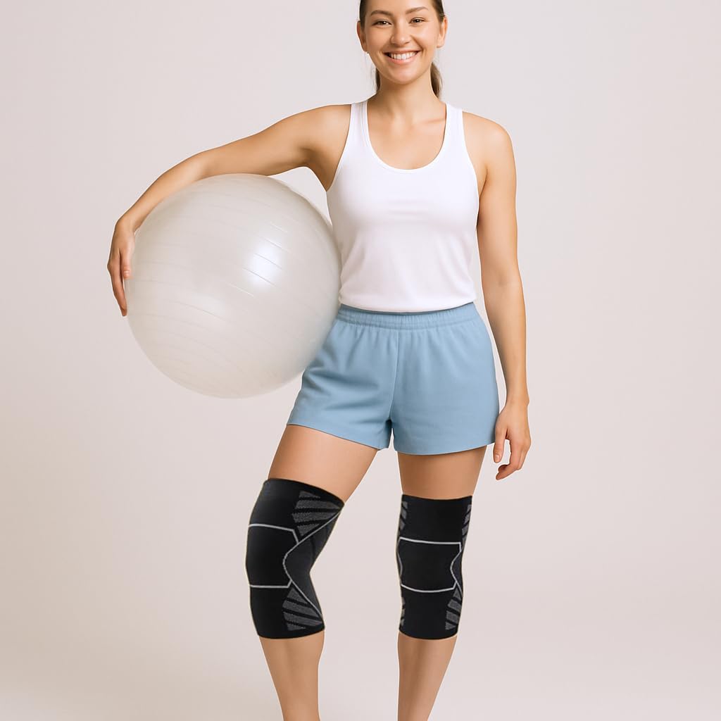 Zibuyu Leg Compression Sleeves for Running and Gym with Stabilizing Ring | Breathable Nylon Support