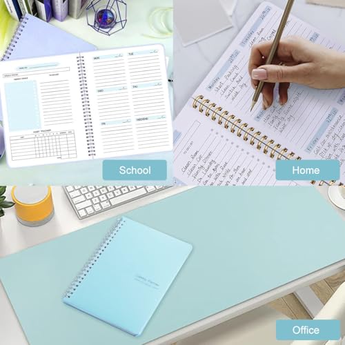 OFIFO® Weekly Planner 2025 Diary A5 Note Book Daily Waterproof Blue PP Cover 52 Pages Notebook Weekly Goals Tracking School Gift for Students Friends 3PCS