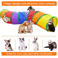 Qpets® Cat Hiding Toy Cat Tunnel Bag Indoor Interactive Print Tunnel Bag with Plush Toy Hiding Training Toy for Kittens