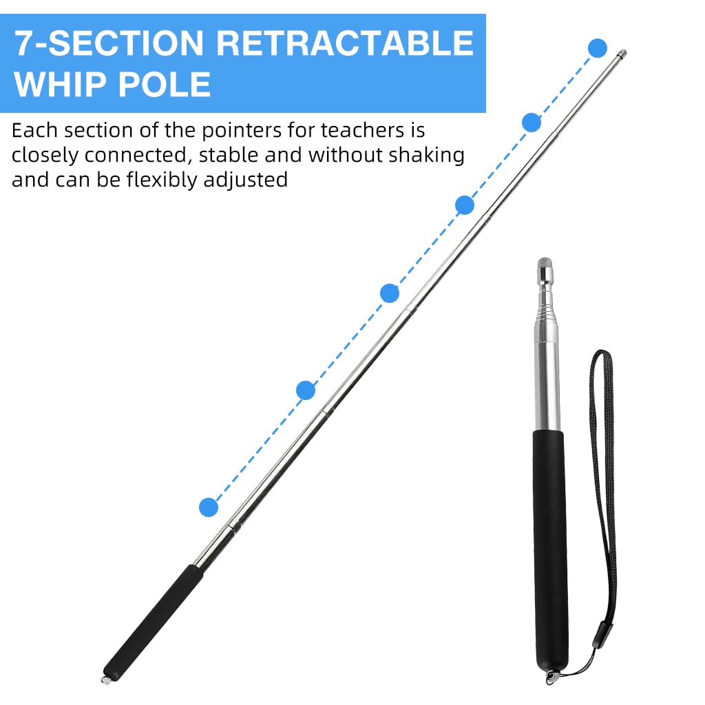 ZIBUYU Telescopic Teacher Pointer Stick for Presentations up to 1 m with Ergonomic Lanyard | Portable Tool for Educators