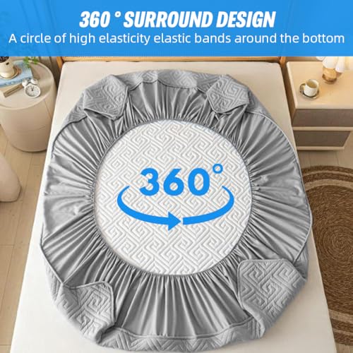HASTHIP® 78.7'' x 59'' Mattress Protector Queen Size - Waterproof Bedsheet Bed Protector Queens Size Breathable 3D Air Queen Mattress Protectors, Gray