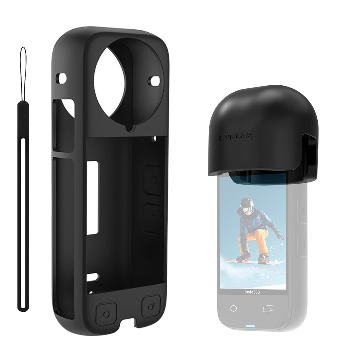 ZORBES Silicone Cover for Insta 360 X4 2Pcs Set with Lens and Skin Protection | Anti Scratch Waterproof Camera Guard