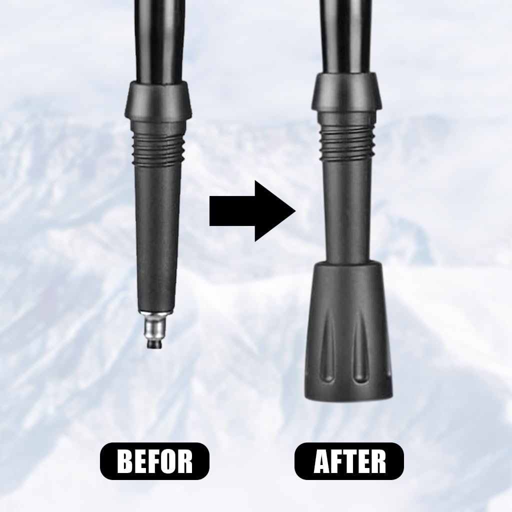 Proberos Trekking Pole Rubber Tips for Hiking and Walking | 6 Pcs 11mm Anti Slip Ferrules