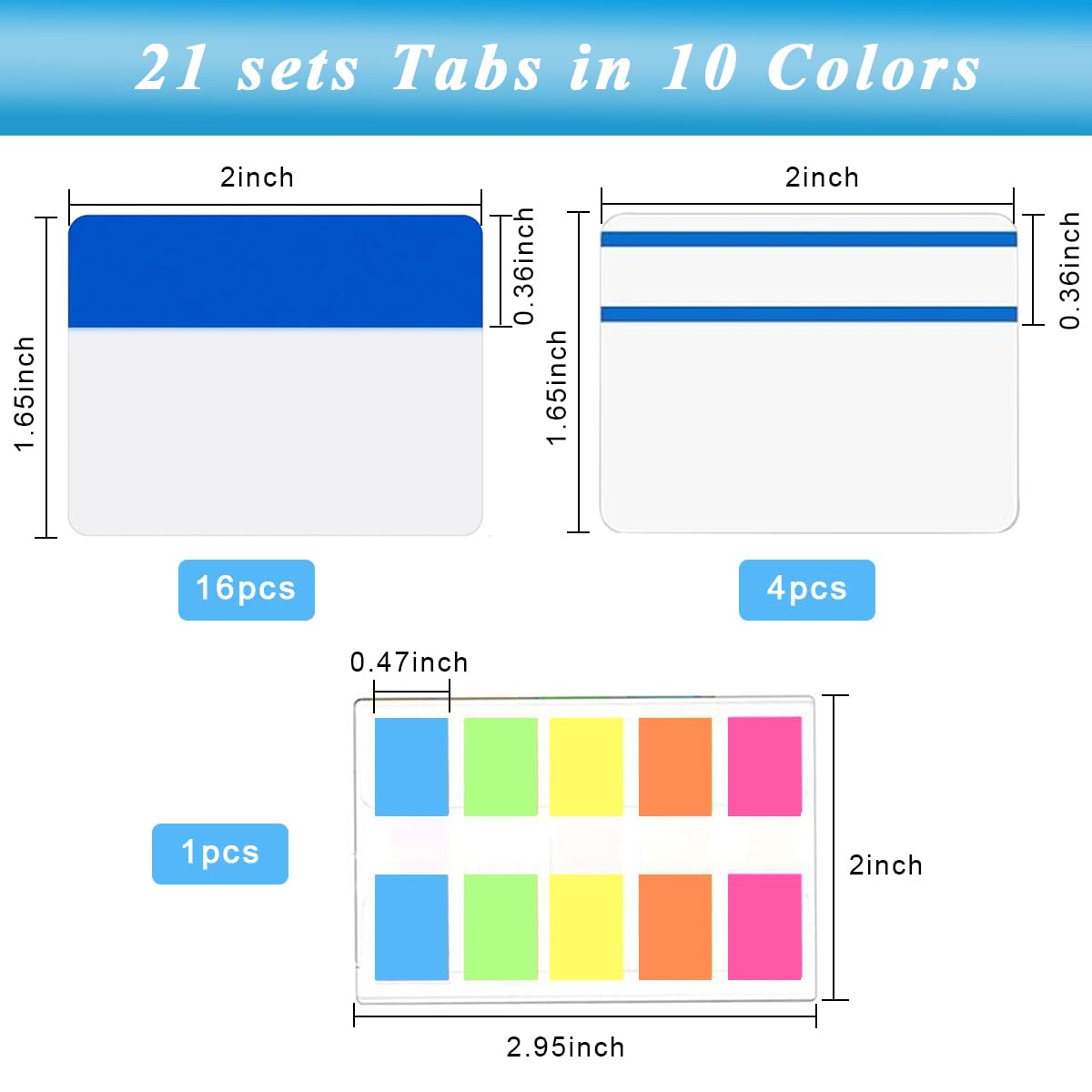 HASTHIP Sticky Tabs for Organizing Notes and Files with 500 pcs Writable PET Labels | Multi Color Repositionable Page Markers