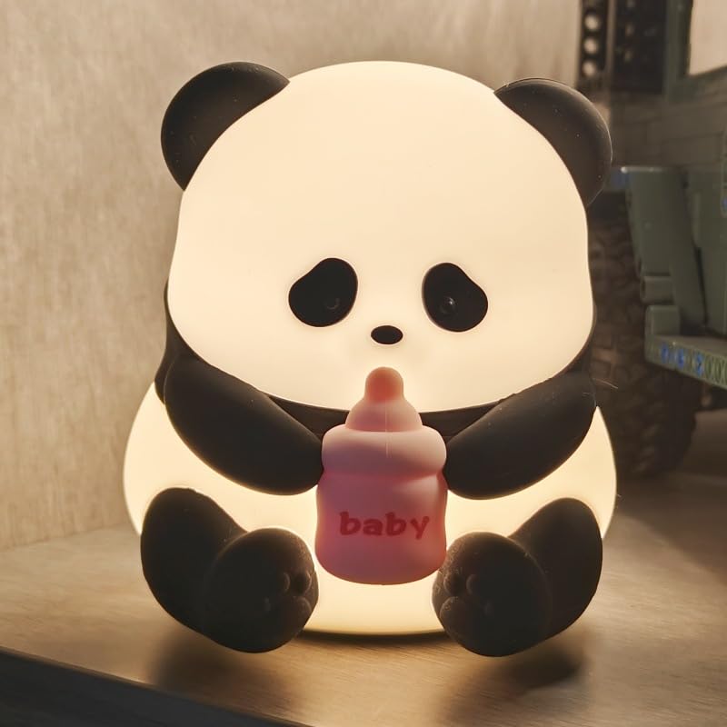 ZORBES® Night Lamp for Kids with 3 Modes Brightness & 30 Mins Timer, Silicone Panda Lamp with USB Rechargeable 7-Color Changing, Cute LED Warm Light, Bady Panda Night Light, Room Decor, Birthday Gift