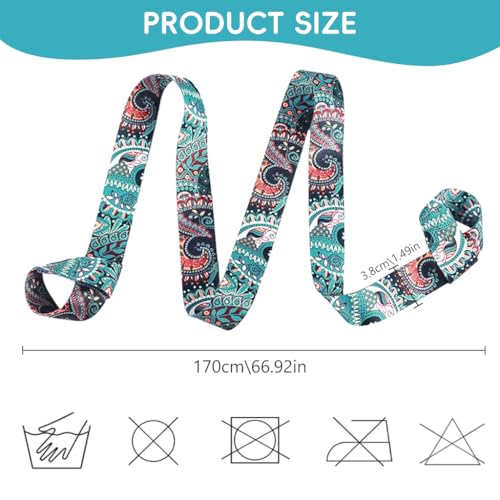 Proberos® 5.5ft Yoga Mat Carrying Strap with Fashionable Green Mandala Print,