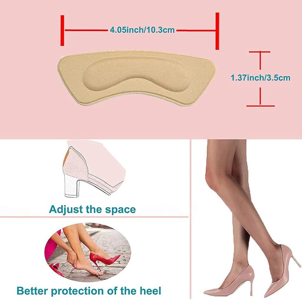 STHIRA® Shoe Insole Reusable Heel Cushion Pads Soft Shoe Inserts Self-Adhesive Foot Care Protector Grips Liners Loose Shoes - for Women & Men- 6 Pairs