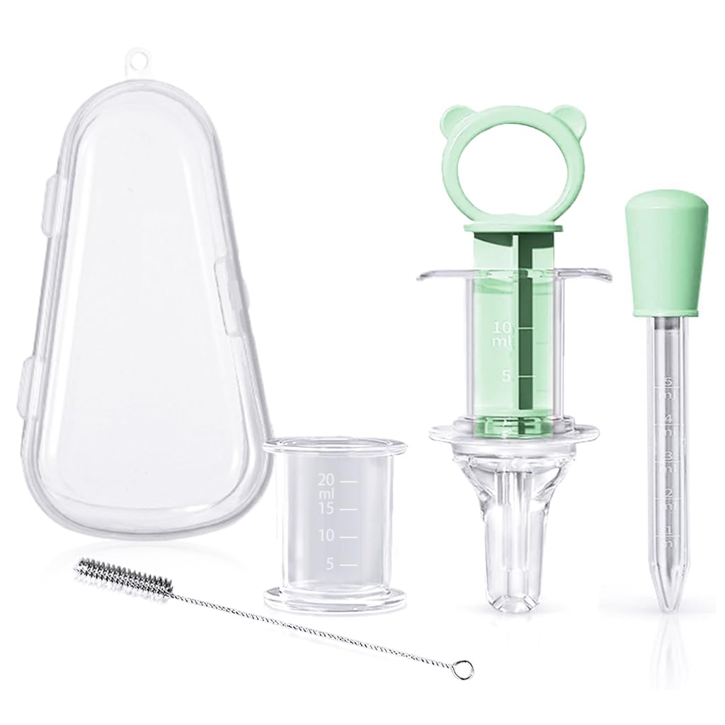 SNOWIE SOFT® 4Pcs Dropper for Baby Medicine Syringe Medicine Pacifier Baby Medicine Dispenser Kit, Food Grade Oral Feeding Syringe and Dropper Set Feeder Dispenser for Infant for Medicine Water Juice