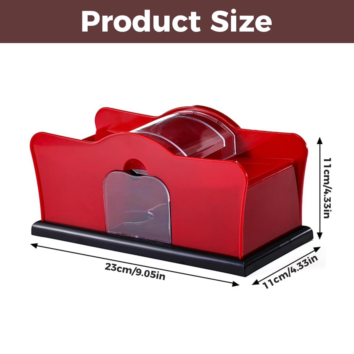 Supvox Manual Card Shuffler for Poker Games with Detachable Hand Crank and Clear Housing