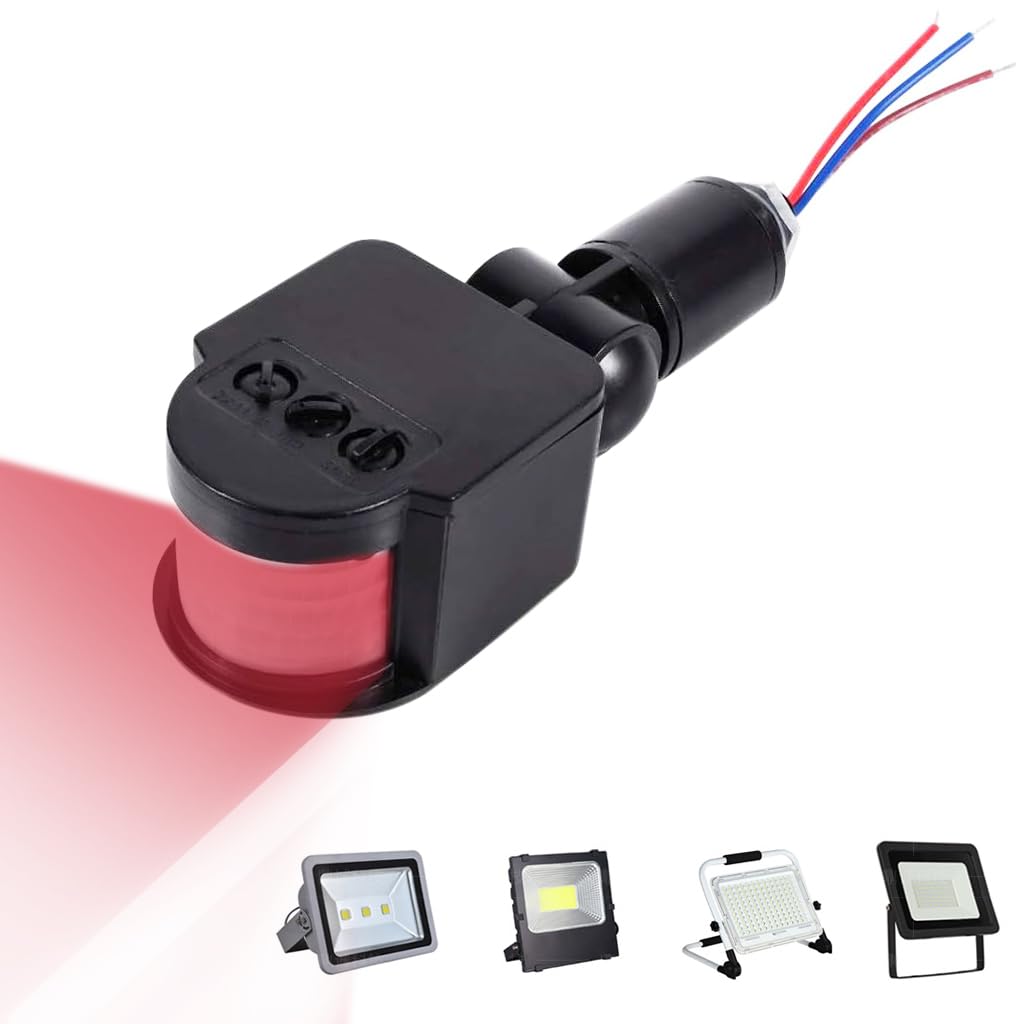 Serplex Motion Sensor for Lights with Adjustable Time Off and Energy Saving Night Mode | IP66 Waterproof for DIY Lamp Modification