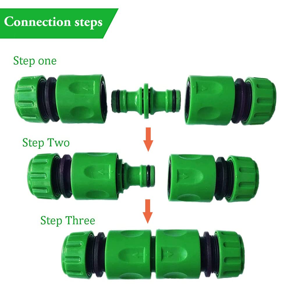 HASTHIP® 10Pcs Hose Pipe Connector for Tap & Garden Hose, Universal Tap Connector with 2 Double Male Snap Connector & 6 Hose End Quick Connector & 2 Hose Tap Connector, Suit for 1/2in 3/4in