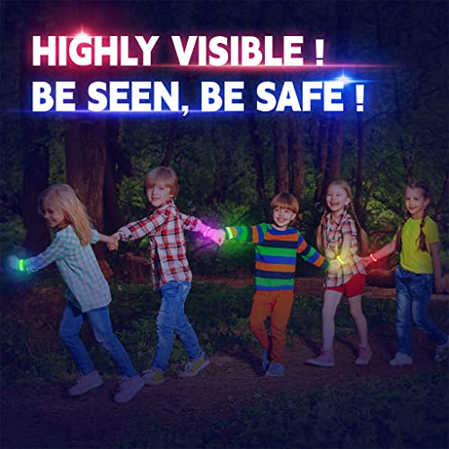 PATPAT® Glow in The Dark Bracelet 2PCS Light Toys for Kids Adults 35cm LED Glow Bracelets Light Up Wristbands Flashing Arm Wrist Bands for Party, Festival, Event, Night Running, Night Walking - Green