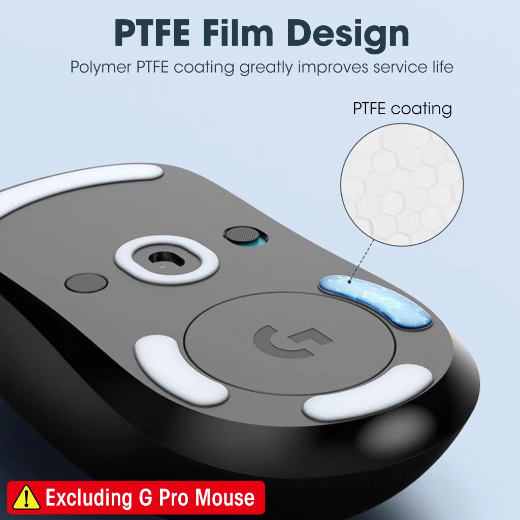 Zeitel Mouse Feet Skates for Logitech G Pro Superlight featuring 0.7mm PTFE curved edges | smooth glide replacement
