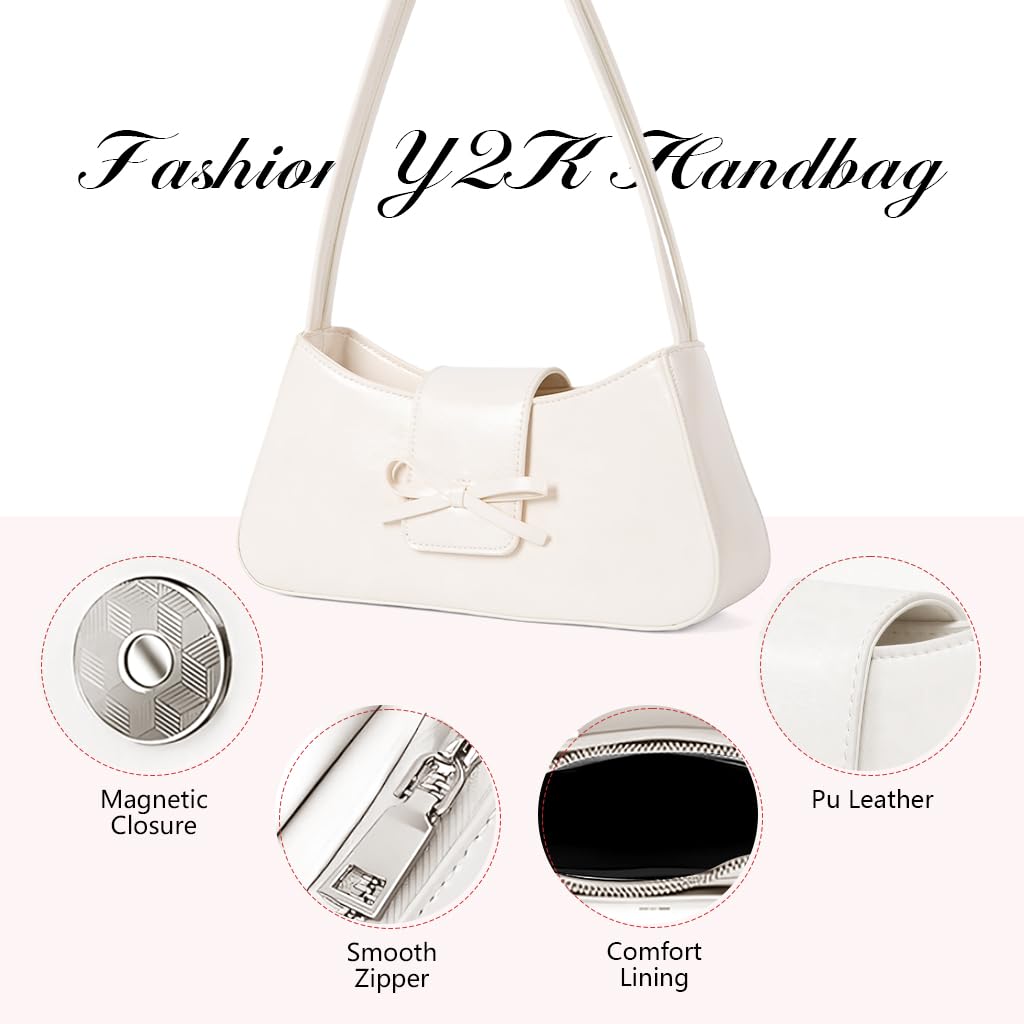 PALAY Shoulder Bag for Women featuring Bow Charm and Snap & Zipper Closure | 27x14cm Patent Leather