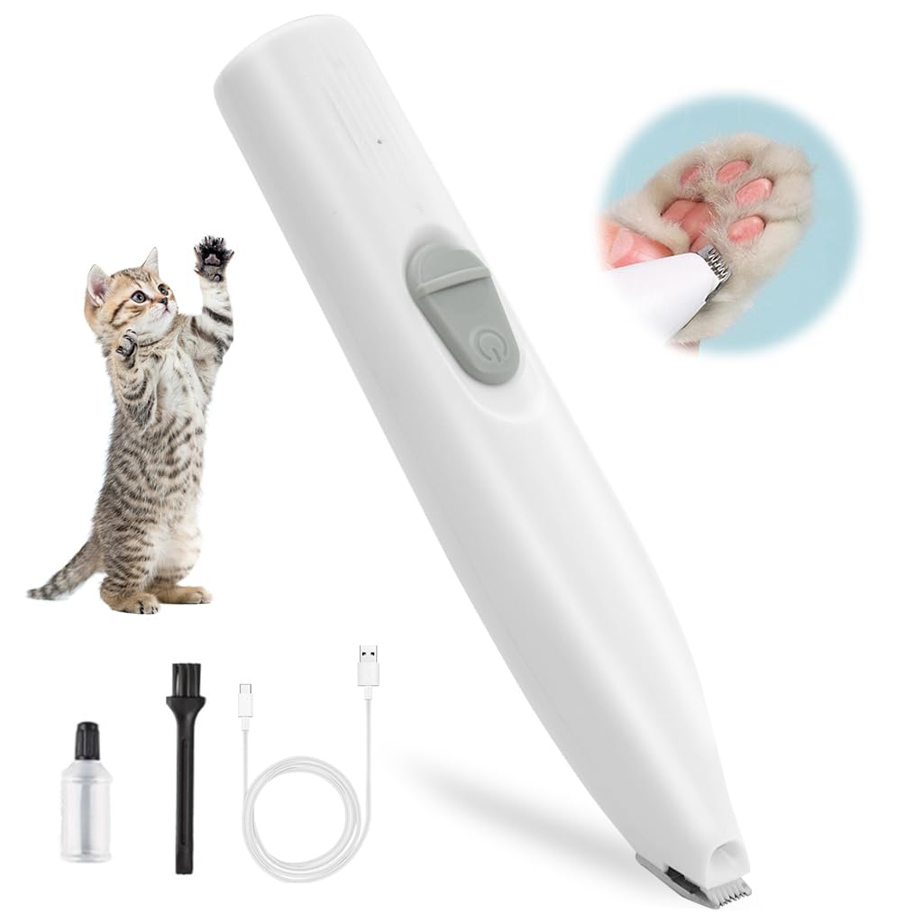 HASTHIP Cat Dog Trimmer for Paw with LED Light and 16.5cm Pen Design | USB Rechargeable
