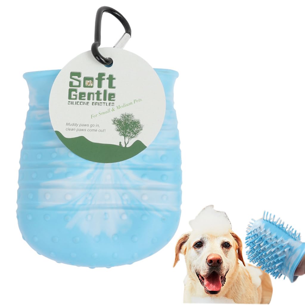 Qpets Pet Feet Cleaning Cup for Dogs and Cats with Dense Silicone Bristles | Quick-Dry Design