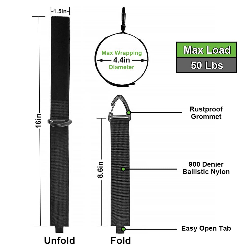 HASTHIP Storage Straps for Garage Organization with Triangle Buckle and 50lbs Capacity | 4 Pack Heavy Duty Nylon Extension Cord Holder