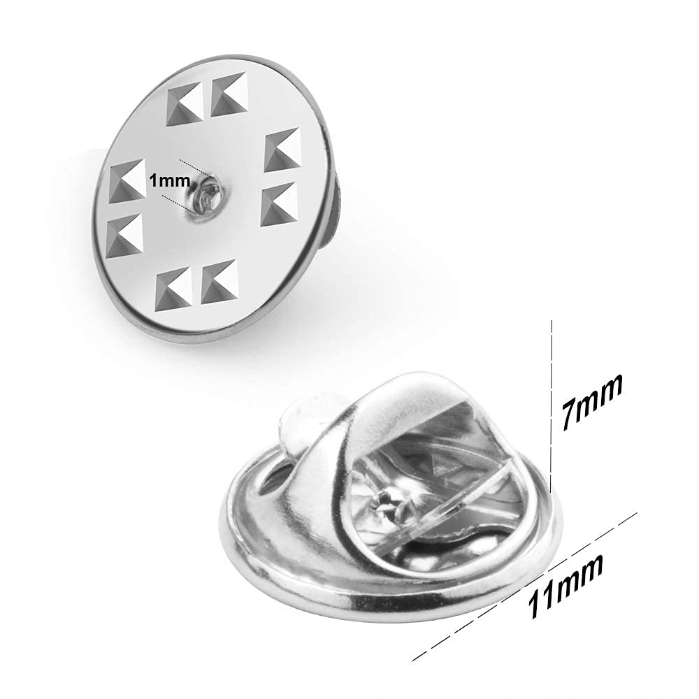 MAYCREATE Metal Pin Backs for Badges and DIY Brooches with Spring Fastener | 50PCS Silver