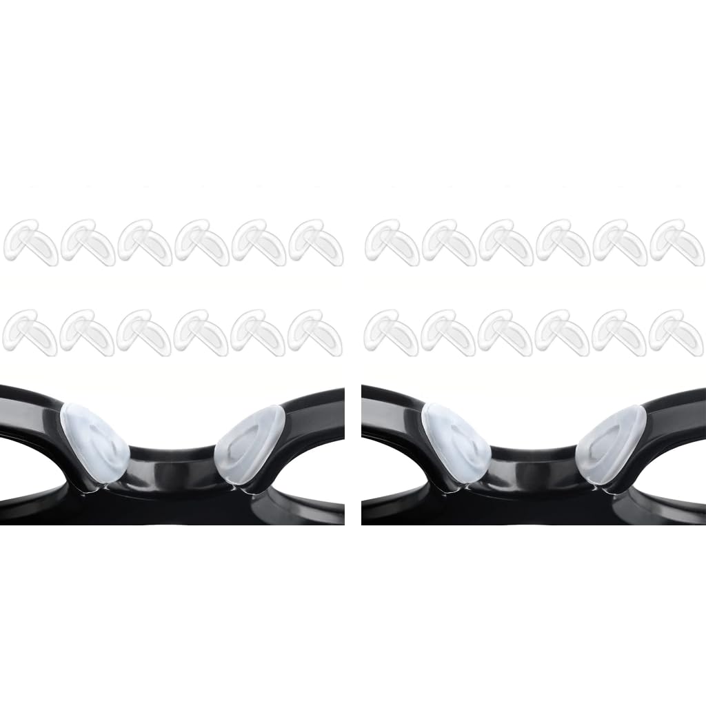 MAYCREATE® 12 Pairs Adhesive Eyeglasses Nose Pads D Shape Stick-on Anti-Slip White Silicone Replacement Self Glasses 2PCS