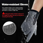 STHIRA® Winter Gloves for Men, Fashion Waterproof Touchscreen Non-Slip Thermal Fleece Lined Riding Gloves for Driving, Cycling, Hiking, Skating, Grey(Size: L)