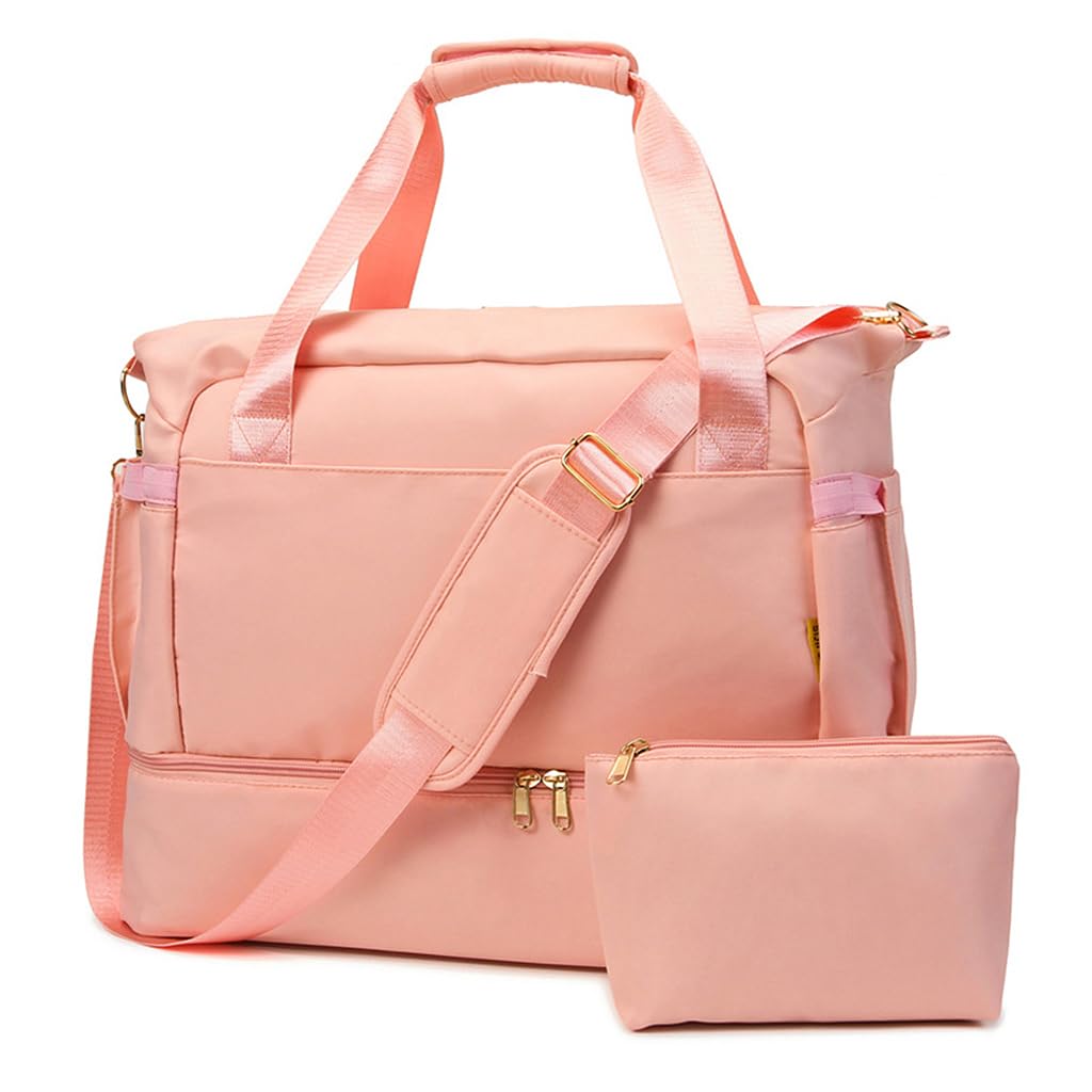 PALAY Travel Duffel Bag for Gym and Weekend Trips with Double Layer 46x21x37cm Design | Waterproof Oxford Cloth with Shoe Compartment