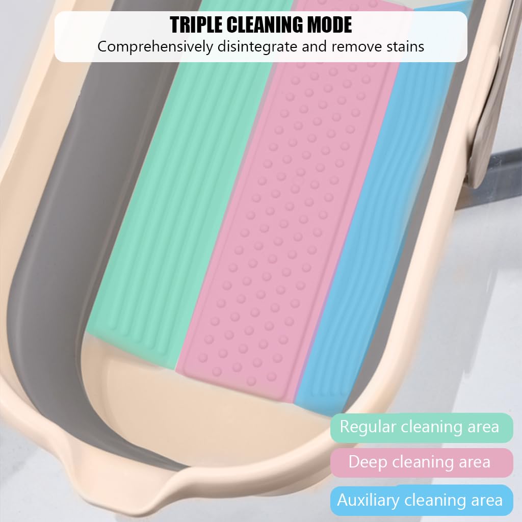 Supvox Foldable Plastic Bucket for Mop Cleaning featuring Double Washboard | 12L Capacity