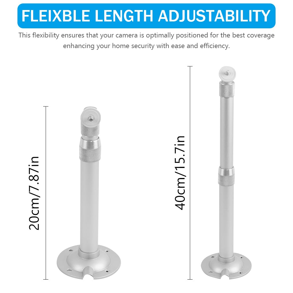 ZORBES Security Camera Mount for CCTV and IP Cameras with 7.8–15.7 in Telescopic Aluminum Arm