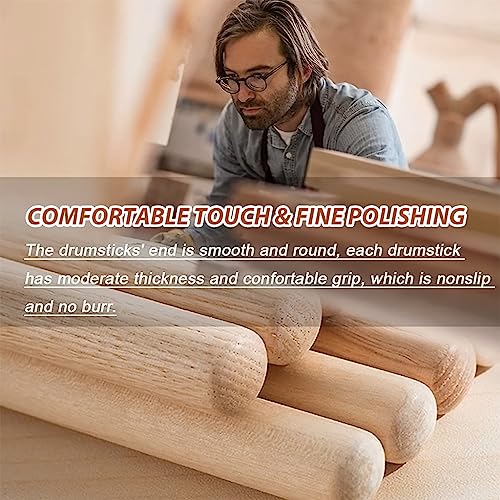 HASTHIP® 4 Pair 7A Drum Sticks Maple Drumsticks, 15.5inch Drum Stick Set, Wood Drumsticks Drums Accessories for Adults & Youth, Oval Wood Tip, Perfect for Pros and Beginners
