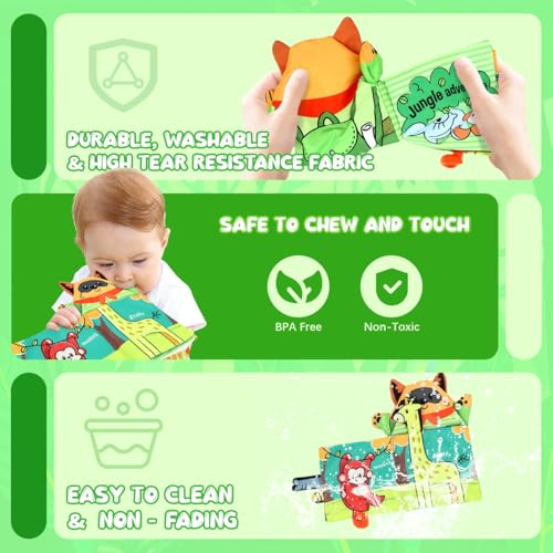 SNOWIE SOFT® Hand Puppet Cloth Books for Babies 0 to 3 Years Soft Toys Sensory 6-12 Months with 3D Touch Feel High Contrast Dimensional Early Educational Baby 3 PCS