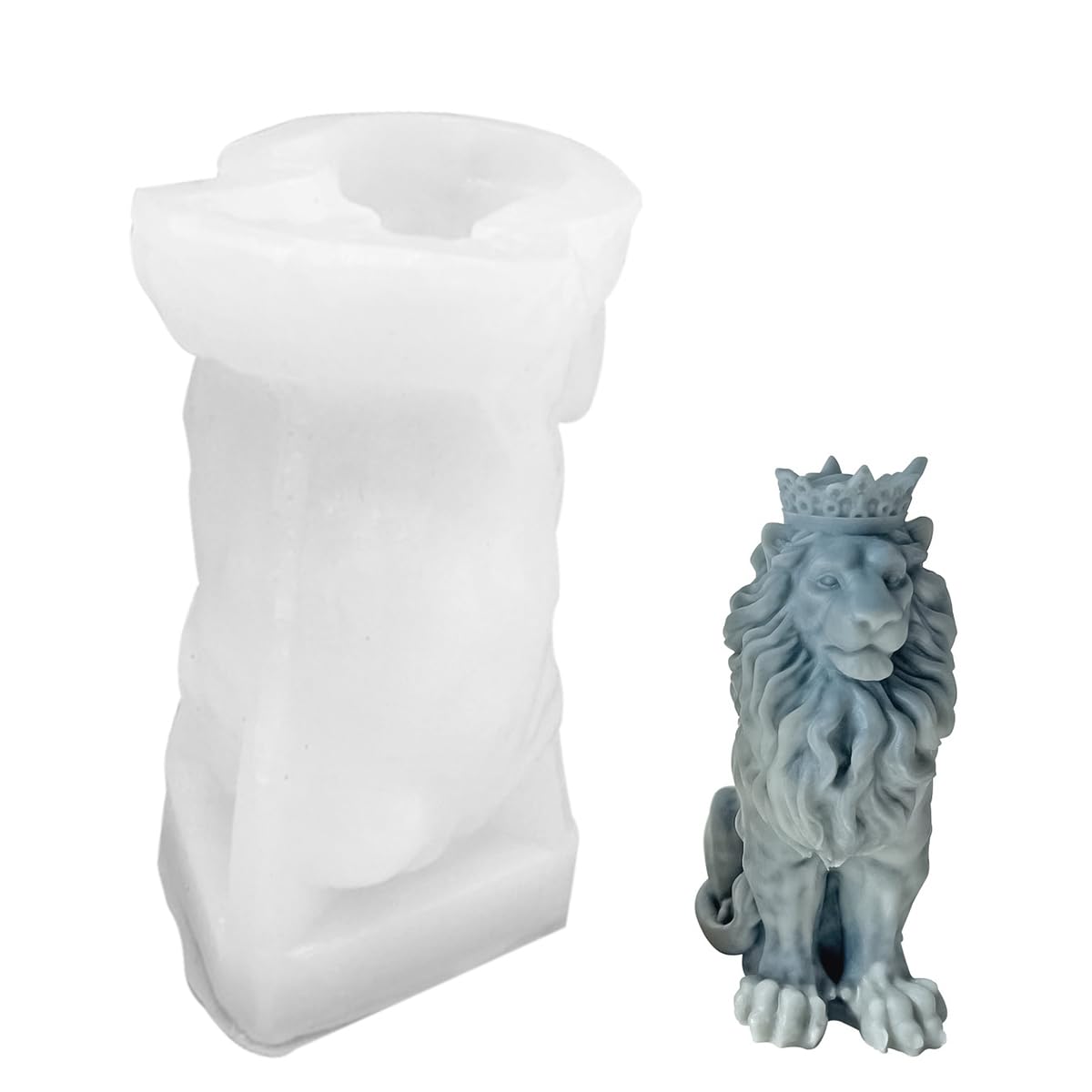 HASTHIP® 3D Lion Candle Mold Animal Mold Silicone Mold for Resin Candle Mold Bubble Resin Making Molds Craft Supplies Animal Mold for Resin Resin Casting Mold