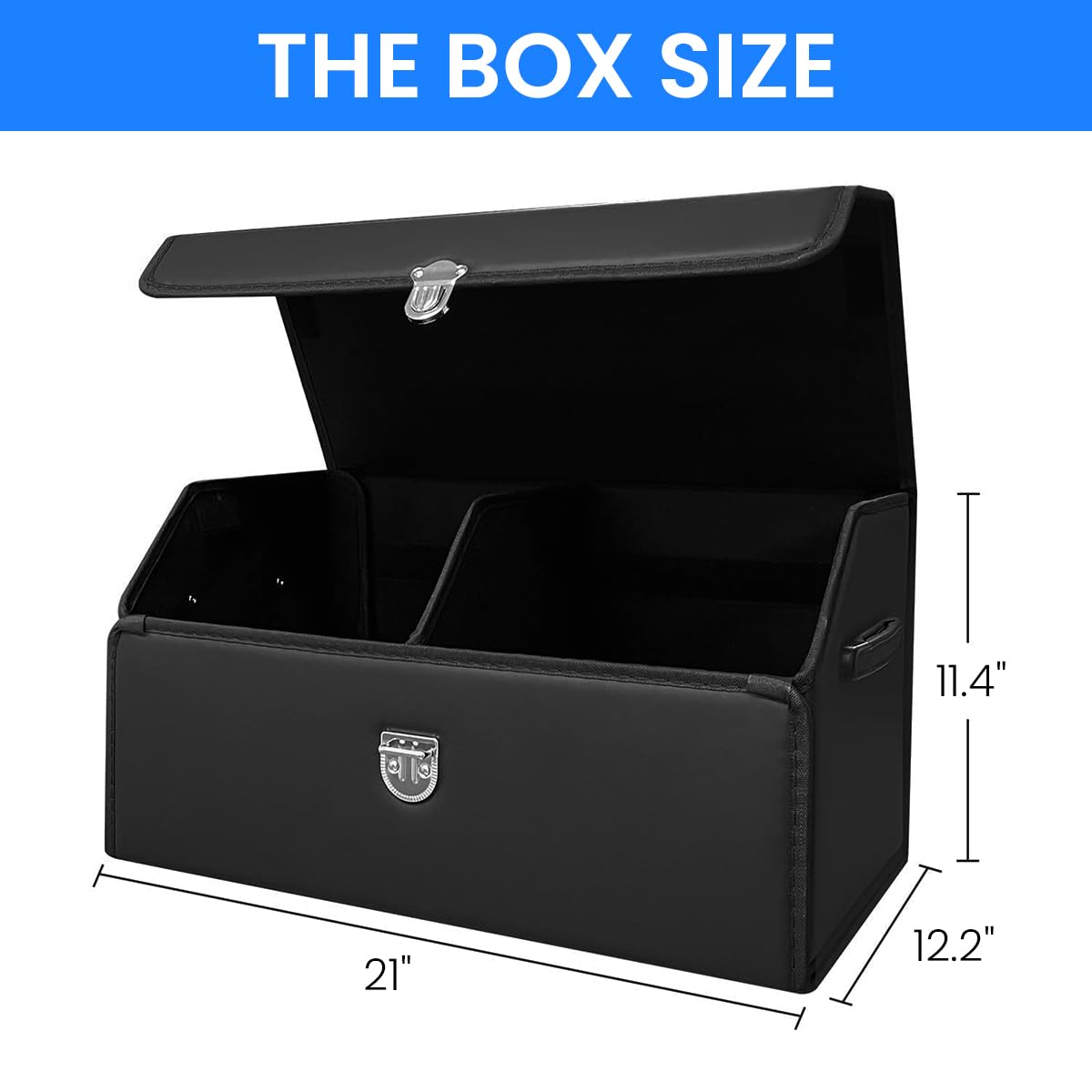 STHIRA Car Boot Organizer for All Car Models featuring Foldable Leather Design | Spacious Trunk Storage