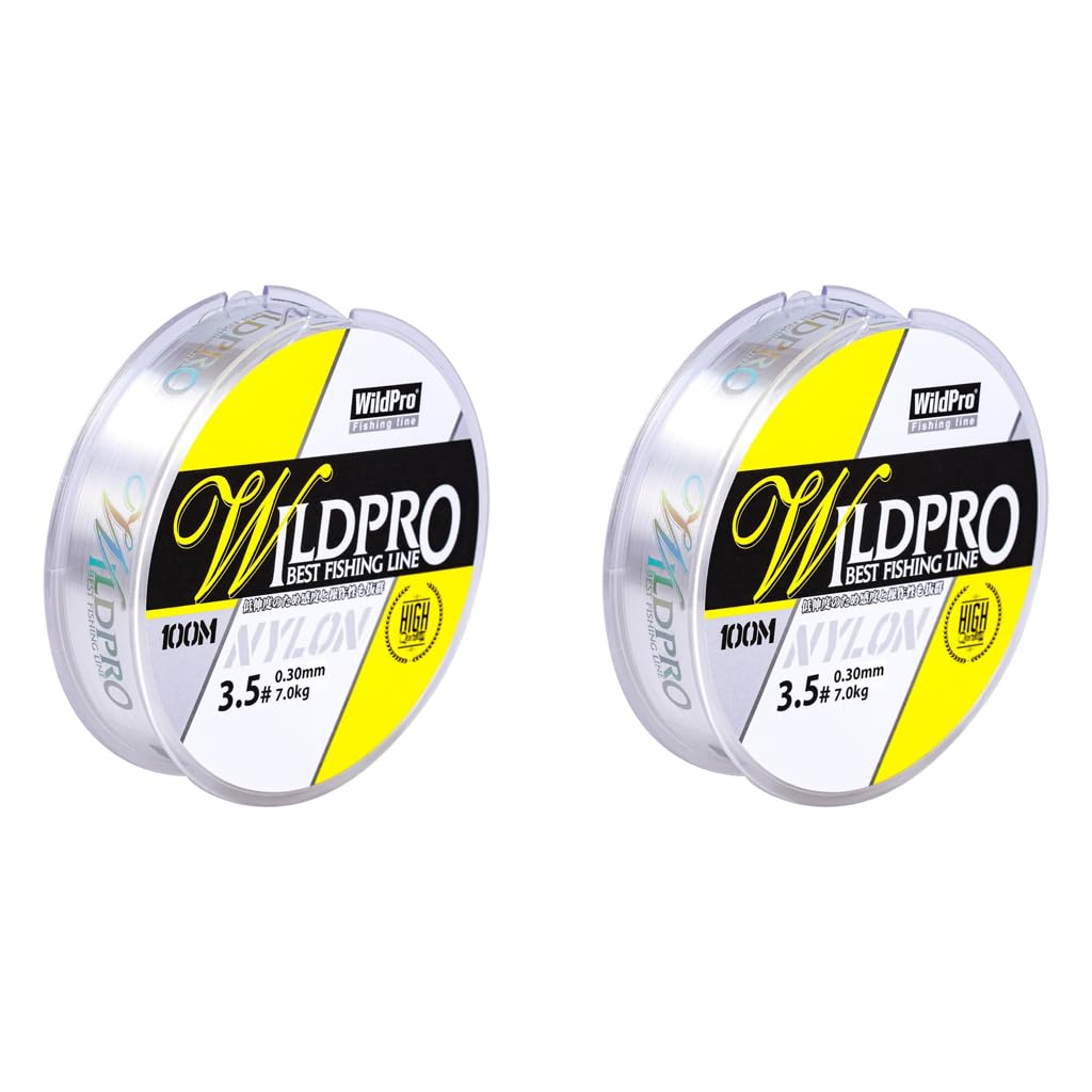 Proberos Fishing Wire 100m 0.3mm for Freshwater and Saltwater | Clear Nylon Monofilament 39lbs 2PCS