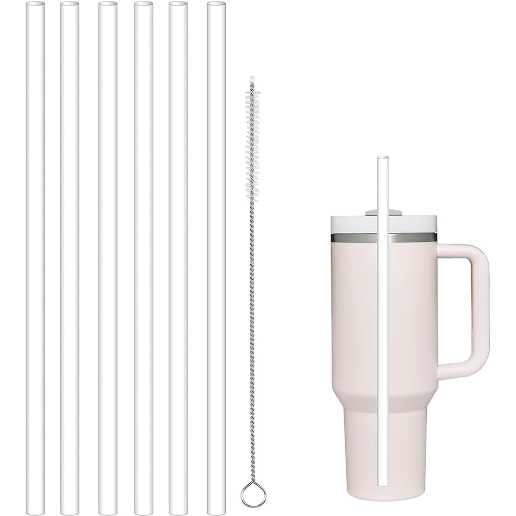 Zibuyu Replacement Straw for 40oz and 30oz Tumblers with 31cm Length & Cleaning Brush | Food-Grade PE Reusable Set