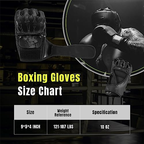 Optifit® Boxing Gloves for Men Women with Wrist Wrap PU MMA with EVA Foam Insert Half Finger for Muay Thai and Sparring Sessions 3 PCS