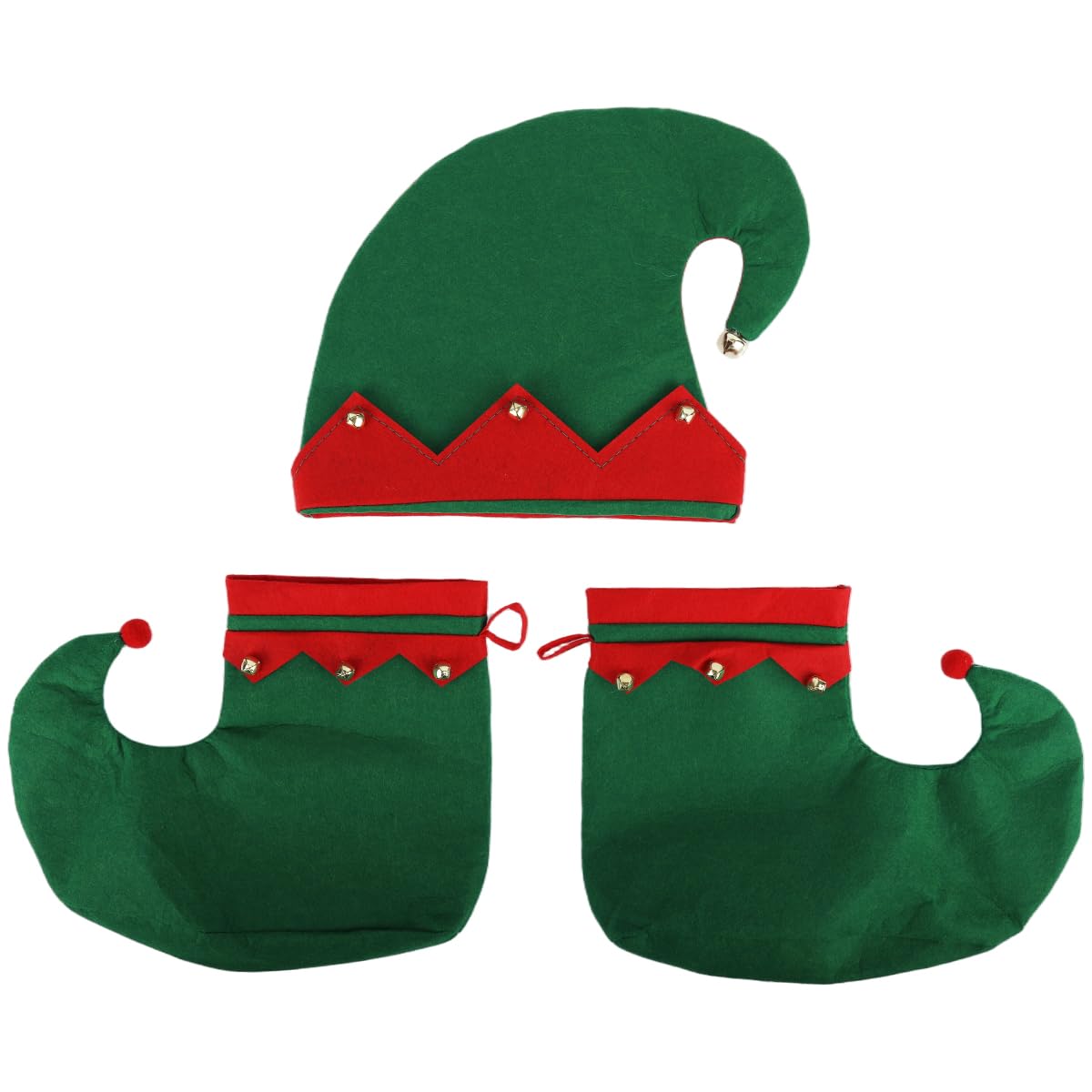 PATPAT Christmas Elf Costume Set for Holiday Parties with Hat and Boots | Festive Dress-Up