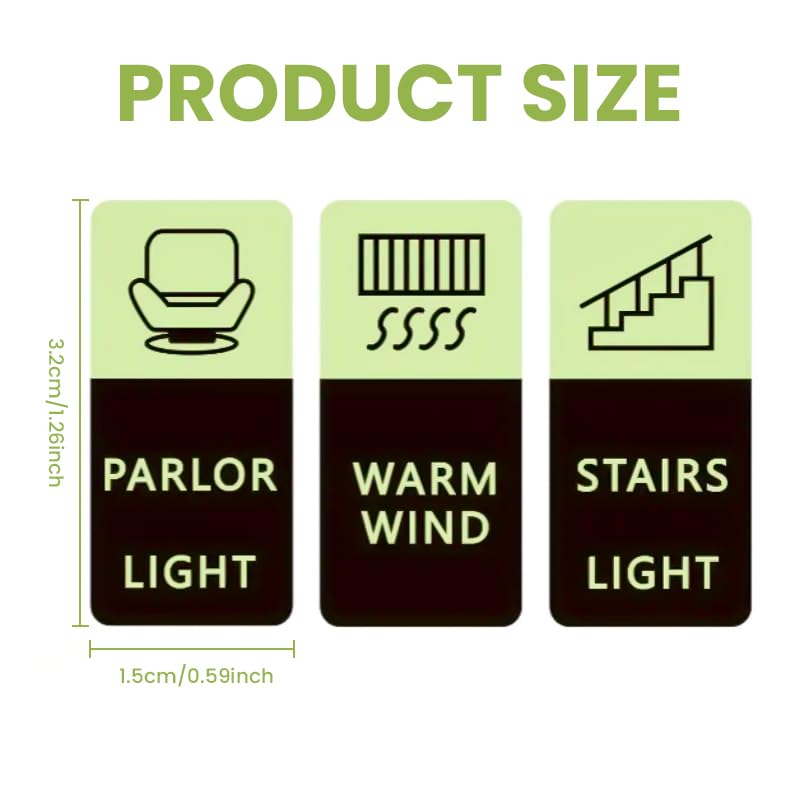 HASTHIP® Switch Board Stickers for Home Glow in Dark Self-Adhesive Light Switch Labels Waterproof Wall Stickers for Bedroom Living Room Kitchen Décor 2PCS