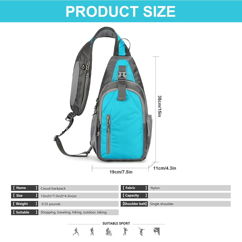 GUSTAVE Chest Bag for Men with Multi Pocket Design and Breathable Strap | 19x11x38cm Waterproof Sling for Hiking and Travel