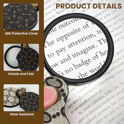 OFIFO® Magnifying Glass Reading Magnifier Science Observation Reading Books Black | Educational-Black