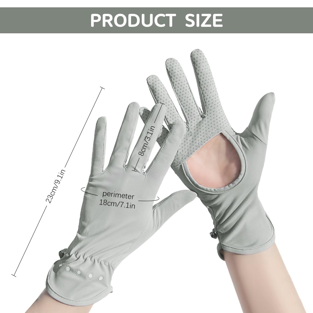 PALAY Women’s UV Protection Gloves for Driving and Riding with UPF 50+ Ice-Silk Nylon | Anti-Slip Open Palm Design