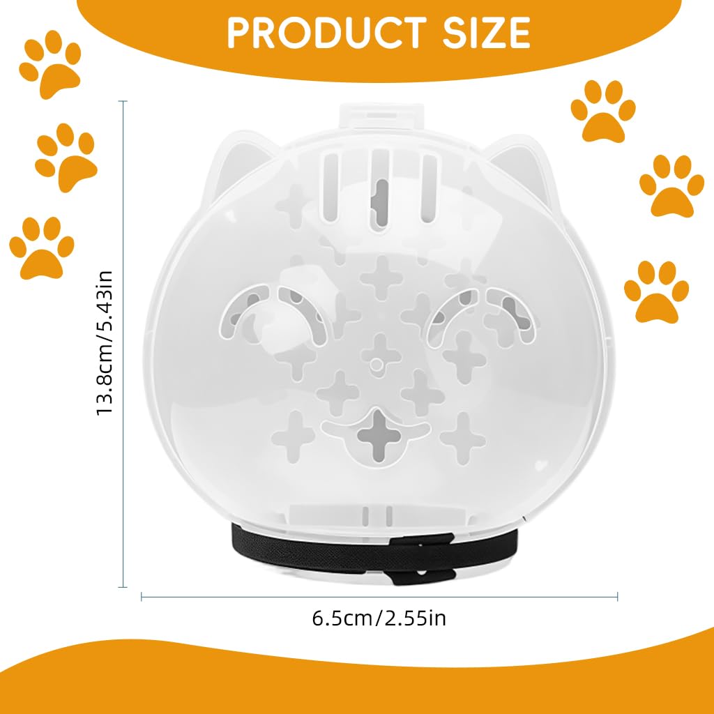 Qpets Cat Muzzle Collar for Bathing and Recovery with Transparent Ventilated Hood | Breathable Anti Licking Protective Mask