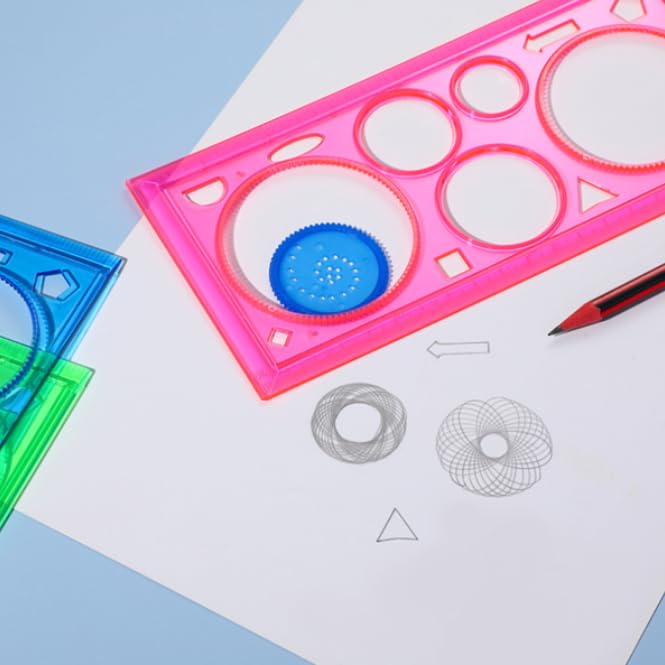 ZIBUYU Spiral Tracing Circle Set for Creative Drawing with Smooth Safe Plastic Stencils | Fun for Kids and Adults