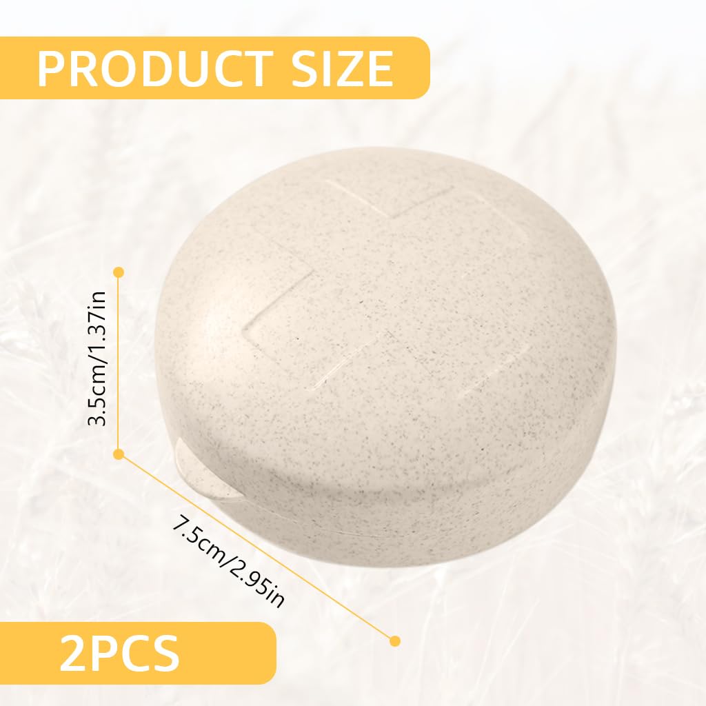 HANNEA Travel Medicine Box with 5 Compartments for Vitamins | Compact 8x3cm Food Grade Plastic