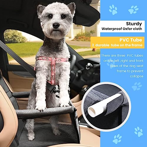 Qpets® Seat Cover for Car Dog, Car Seat Small Pet Car Seat Pet Booster Seat in Car with Waterproof Pad Portable Travel Dog Car Seat Basket for Medium Small Dog