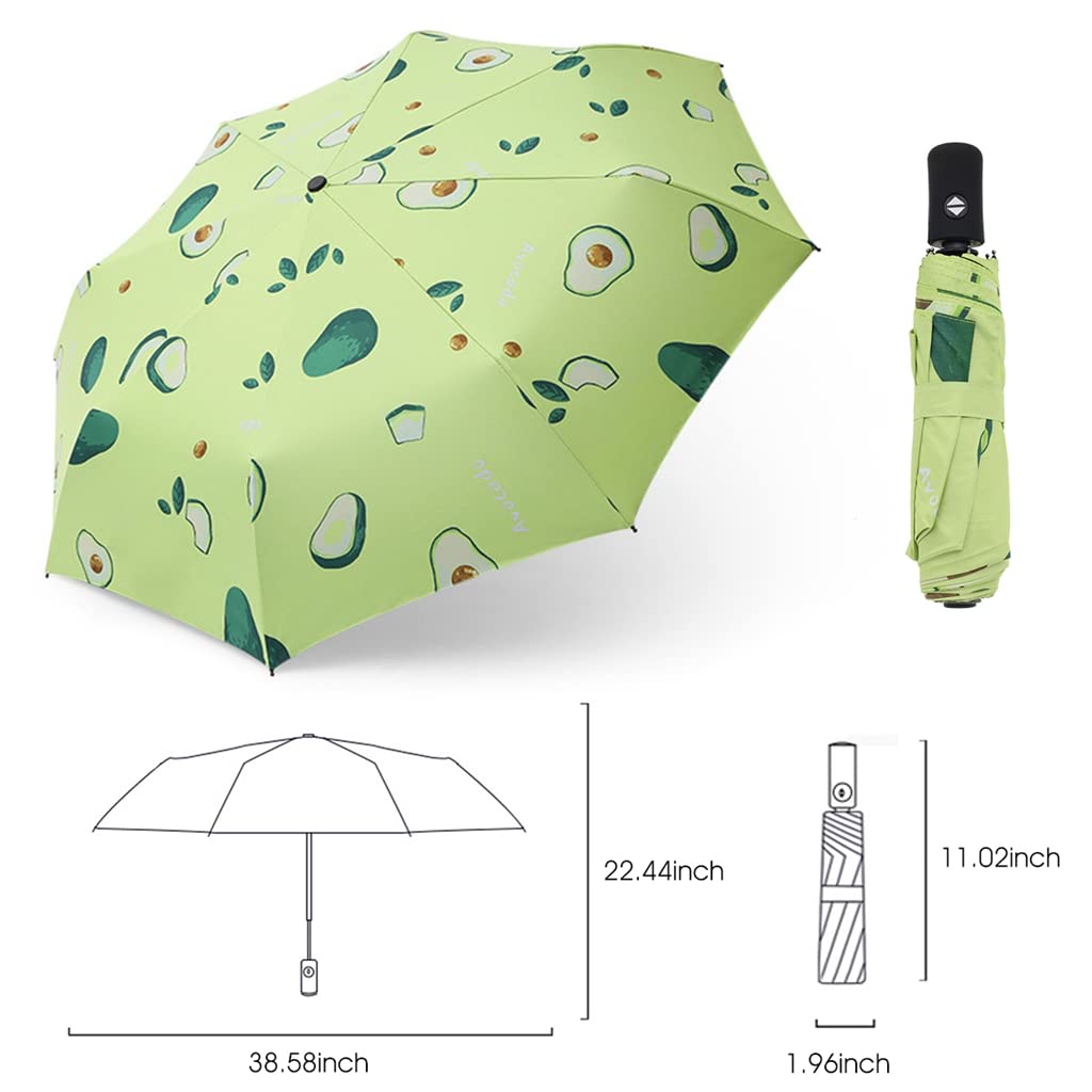 PALAY  Umbrella for Women, Ultra-Light and Small Mini Umbrella with Carrying Pouch, Windproof Travel Umbrella Automatic Folding Umbrella for Man, Women, Kids, Girls, Boys (Green)