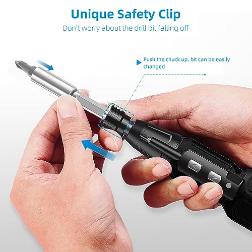 Serplex® 3.6V Cordless Electric Screwdriver Set with 9 Bits, Rechargeable Electric Screwdriver with LED Lights and USB Cable, Electric&Manual 2-in-1 Cordless Screwdriver Kit for Repairing, DIY Project