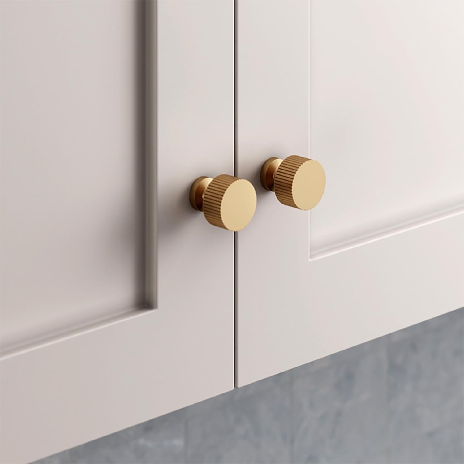 HASTHIP Drawer Pulls Handles for Cabinets and DIY Crafts with 28mm Round Gold Aluminum Knobs | Elegant Textured Design